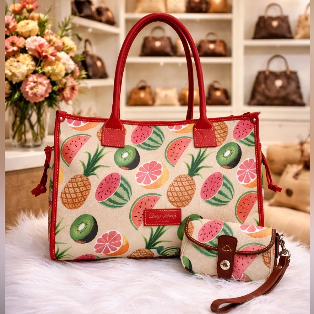 Dooney & Bourke Tropical Fruit Ambrosia Hand Shoulder Tote Wristlet Bag